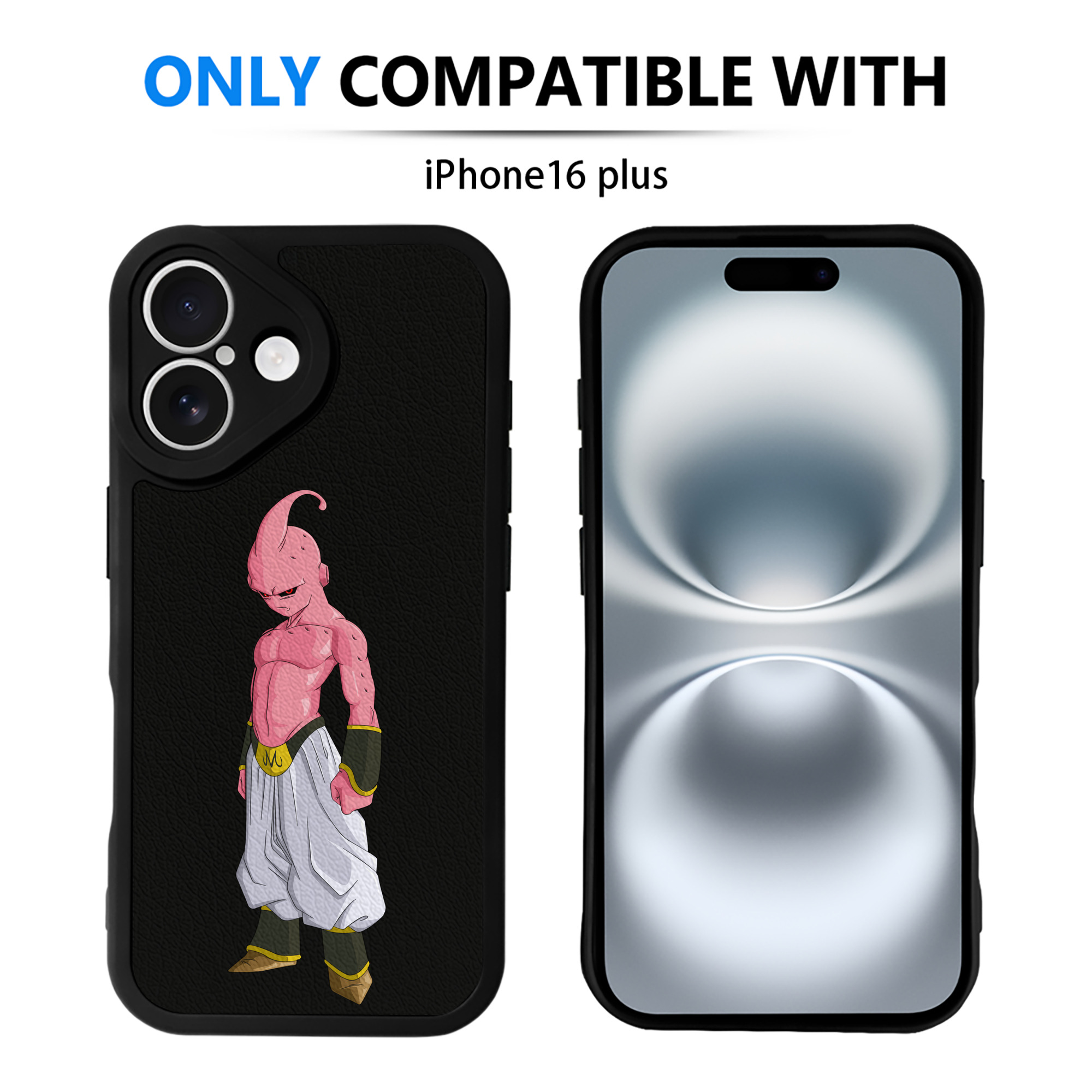 （画像用） ドラゴンボール 魔人ブウ DRAGON BALL Majin Buu 【iPhone 16シリーズ対応】シリコンスマホケース（レザー調） 材質：シリコン